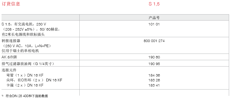 萊寶S1.5手提便攜式真空泵訂貨信息 萊寶S1.5手提便攜式真空泵訂貨信息